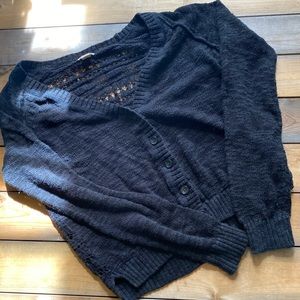 Mossimo Supply Co Black Open Knit Cardigan
